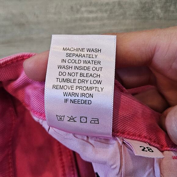 Bayeas High Rise Vintage Crop Flare Jeans Women’s 28 Pink Raw Hem Denim Retro - Picture 13 of 14